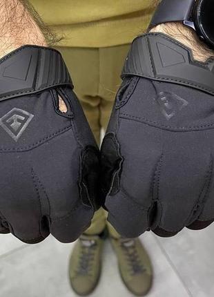 Перчатки тактические first tactical, черные, размер m, стрейч, мужские, сенсор, защита от травм, вентиляция3 фото
