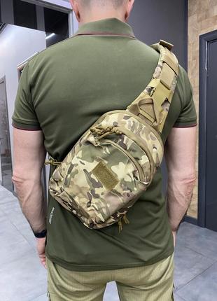 Сумка тактическая с ремнем через плечо, cordura, мультикам, yakeda, подсумок тактический c ремнем через плечо3 фото