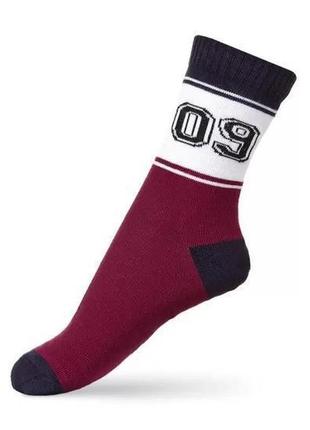 Дитячі шкарпетки в спортивному стилі з цифрами «09». розмір 16-182 фото