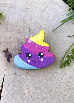 Значок из дерева "сюрприз единорога"