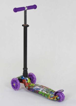 Дитячий самокат 59х17х26 см best scooter фіолетово-чорний (2000002312949)5 фото