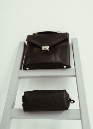 Сумка soho з натуральної шкіри, стильна шкіряна сумка, чорний портфель5 фото