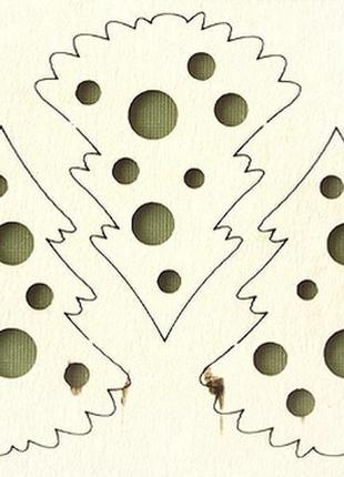 Чипборд елочки с шариками мини, 3 шт. 069
