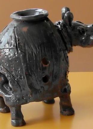 Аромалампа носоріг кераміка3 фото