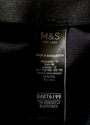 Черная базовая стречевая юбка на комфортной талии marks and spencer  16 uk.3 фото
