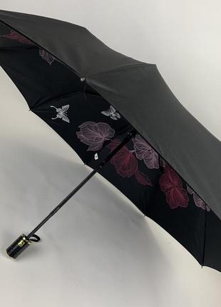 Женский складной зонт полуавтомат  max черный (2000002741442)