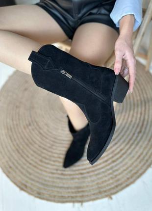 Жіночі замшеві черевики (9414д) 36 vzutik чорний (2000002757900)7 фото