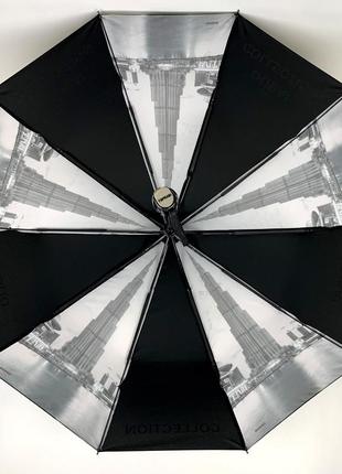 Женский зонт полуавтомат 100 см toprain черный (2000002287728)3 фото