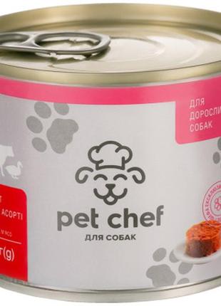 Мясной паштет для взрослых кошек pet chef (мясное ассорти), 200 г