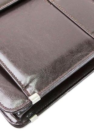 Чоловічий діловий портфель 40х30х12 см jpb коричневий (2000001599112)8 фото