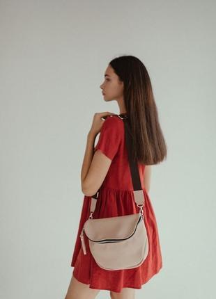 Стильна шкіряна сумка на плече, кроссбоди зі шкіри, жіноча сумка на плече стильна шкіряна сумка3 фото