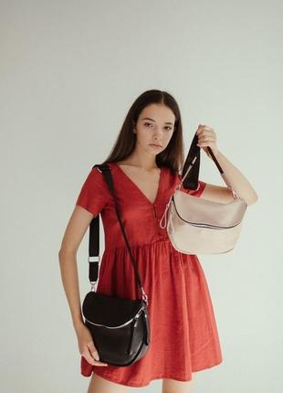 Стильная кожаная сумка на плечо, кроссбоди из кожи, женская сумка на плечо стильная кожаная сумка4 фото