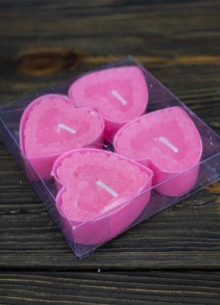 Свічки плаваючі серце (уп 4шт) рожеві