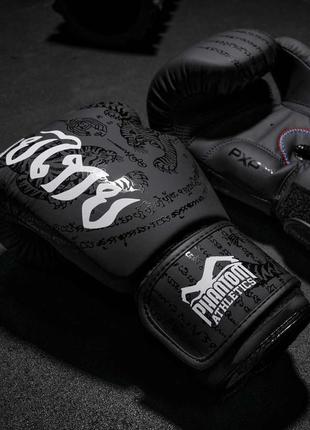 Боксерські рукавиці muay thai 16 унцій phantom чорний (2000002723448)6 фото