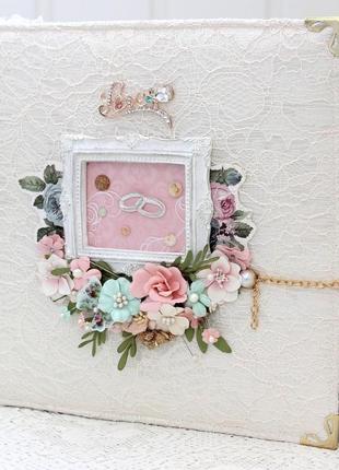 Свадебный альбом в мятно-розовых тонах1 фото