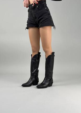Женские кожаные сапоги (8562-1д) 41 vzutik черный (2000002760573)2 фото