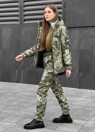 Куртка pobedov motive зима жіноча піксель7 фото