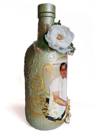 Декор бутылки с вашим фото на заказ подарок на 14 февраля день влюбленных2 фото