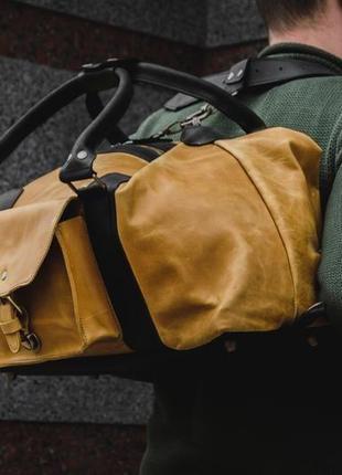 Дорожная кожаная сумка трансформер , мужская спортивная сумка2 фото
