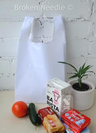 Еко сумка-маєчка біла еко пакет, екоторба, шоппер/эко сумка-майка4 фото