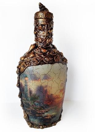 Морской сувенир декор бутылки в подарок моряку море спокойствия1 фото