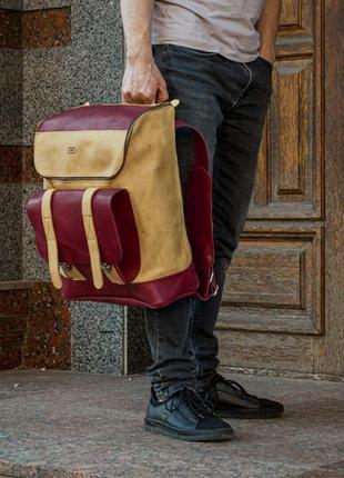 Спортивный кожаный рюкзак, рюкзак для путешествий1 фото