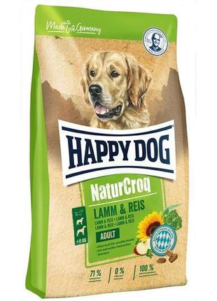 Happy dog (хеппи дог) naturcroq lamm&reis - сухой корм для взрослых собак с ягненком и рисом, 15 кг