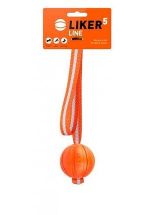 Іграшка для собак liker м'ячик зі стрічкою 5 см