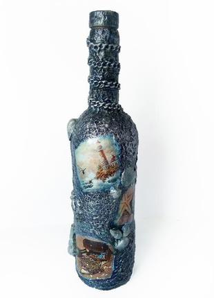 Декор бутылки в подарок моряку сувениры морской тематики3 фото
