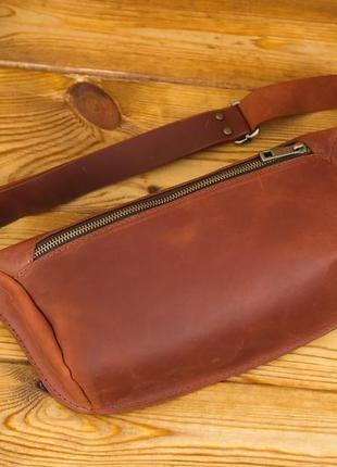 Мужская кожаная сумка "модель №56 мини" винтажная кожа, цвет коньяк2 фото