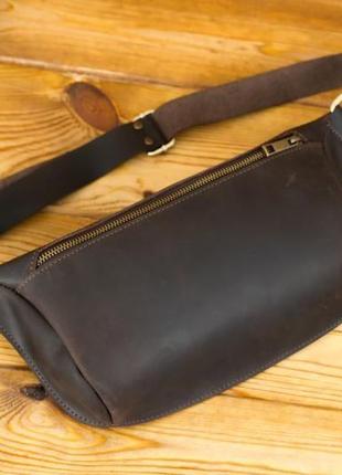 Мужская кожаная сумка "модель №56 мини" винтажная кожа, цвет шоколад2 фото
