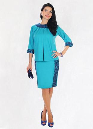 Юбка бирюзовый (nls-4020-turquoise)2 фото