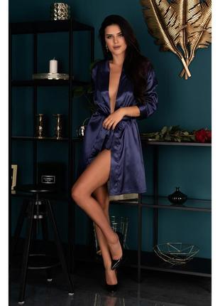 Edelina халат синий атласный livia corsetti4 фото