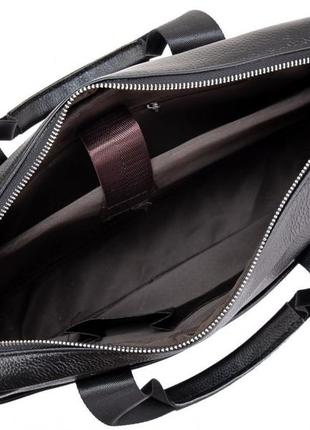 Шкіряна сумка 29х39х8 см tiding bag чорний (2000002782933)3 фото