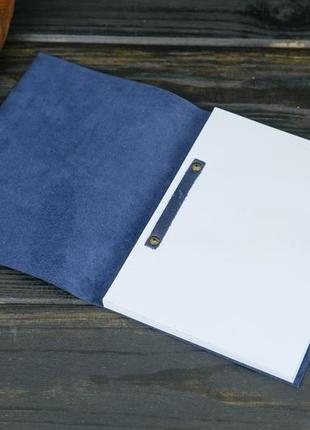 Блокнот в шкіряній обкладинці формату а5 вінтажна шкіра колір синій