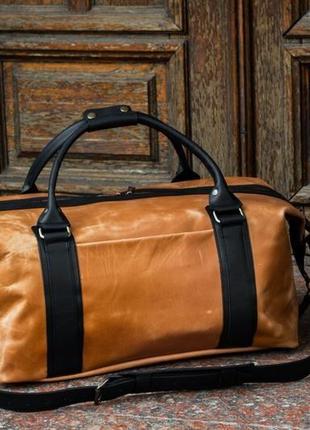 Кожаная спортивная сумка, дорожная сумка из кожи8 фото