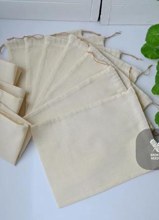 Эко мешочек из хлопка 30*25 см, эко торбочка, тканевой,многоразовый мешок zero weste021 фото
