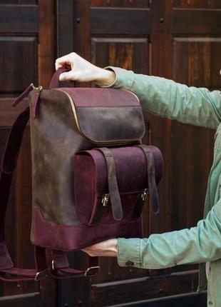 Кожаный рюкзак под ноутбук, мужской кожаный рюкзак2 фото