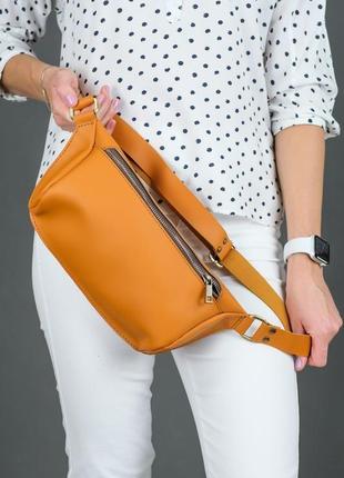 Женская кожаная сумка "модель №56 мини", кожа grand, цвет  янтарь1 фото