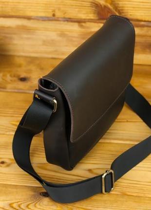 Мужская кожаная сумка "брюс", кожа grand, цвет шоколад3 фото