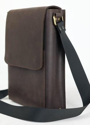 Мужская кожаная сумка "майкл", винтажная кожа, цвет шоколад4 фото