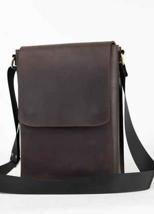 Мужская кожаная сумка "майкл", винтажная кожа, цвет шоколад3 фото
