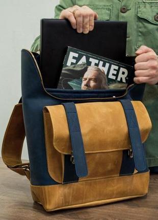 Шкіряний чоловічий рюкзак міський рюкзак для ноутбука9 фото