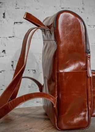 Кожаный городской рюкзак рим, рюкзак из натуральной кожи для ноутбука5 фото
