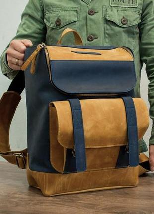 Кожаный мужской рюкзак, деловой мужской рюкзак ручной работы8 фото
