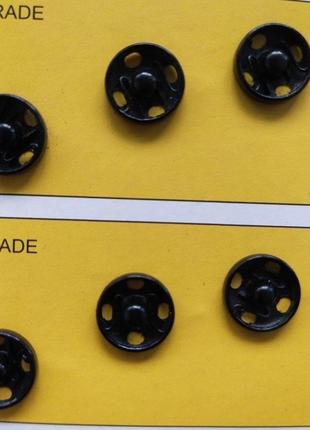 D=10мм пришивні застібки-кнопки для одягу new style 24шт металеві колір чорний (653-т-0039)2 фото