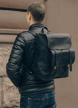 Кожаный мужской рюкзак, офисный кожаный рюкзак ручной работы8 фото