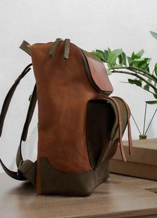 Кожаный мужской рюкзак, офисный кожаный рюкзак ручной работы2 фото
