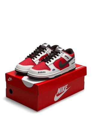 Кроссовки мужские стильные nike sb dunk low suzuki ninja rg500 легкие красные спортивные кеды найк летние5 фото