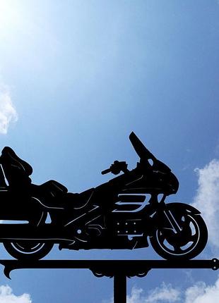 Флюгер на крышу дома "мотоцикл honda gold wing" с металла 2 мм